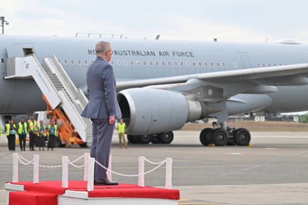 ANTHONY ALBANESE PRECOP MEETING, Australia™s Prime Minister Anthony Albanese arrives in Fiji ahead of the Pre-Cop31 meeting in Fiji, Monday, October 5, 2026. ( NO ARCHIVING NADI Fiji Copyright: xMICKxTSIKASx 20261005143202240459