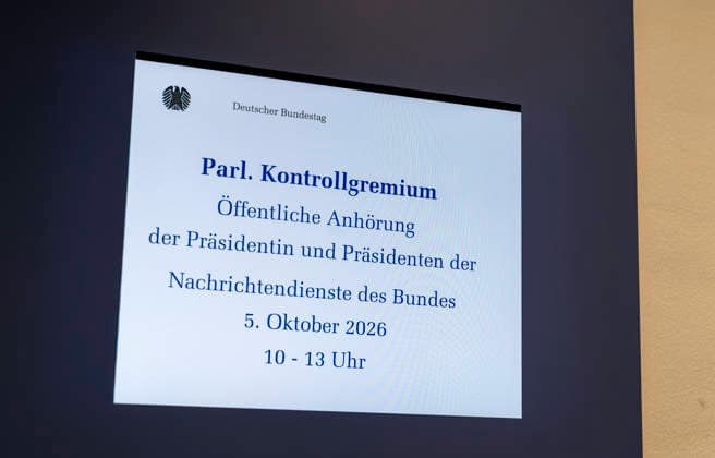 Hearing of the Intelligence Services, EUR, Germany, Berlin, October 5, 2026 Hearing of the Heads of the Federal Intelligence Services The Parliamentary Oversight Committee oversees the federal government s intelligence activities