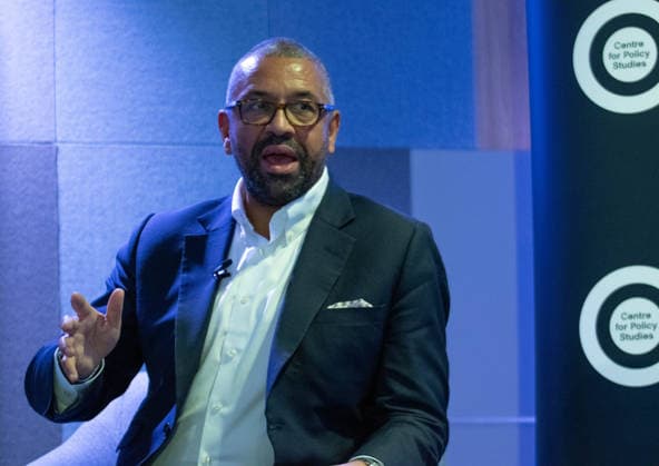 October 6, 2026, Birmingham, United Kingdom: Mayor candidate of London, Sir James Cleverly delivers a keynote policy speech on housing development and planning inside the auditorium at the Conservative Party Conference. Cleverly outlined proposals targeting homes affordability, brownfield regeneration, infrastructure zoning, and reforms to the London Plan. Birmingham United Kingdom - ZUMAs197 20261006_aaa_s197_052 Copyright: xGaryxRobertsx