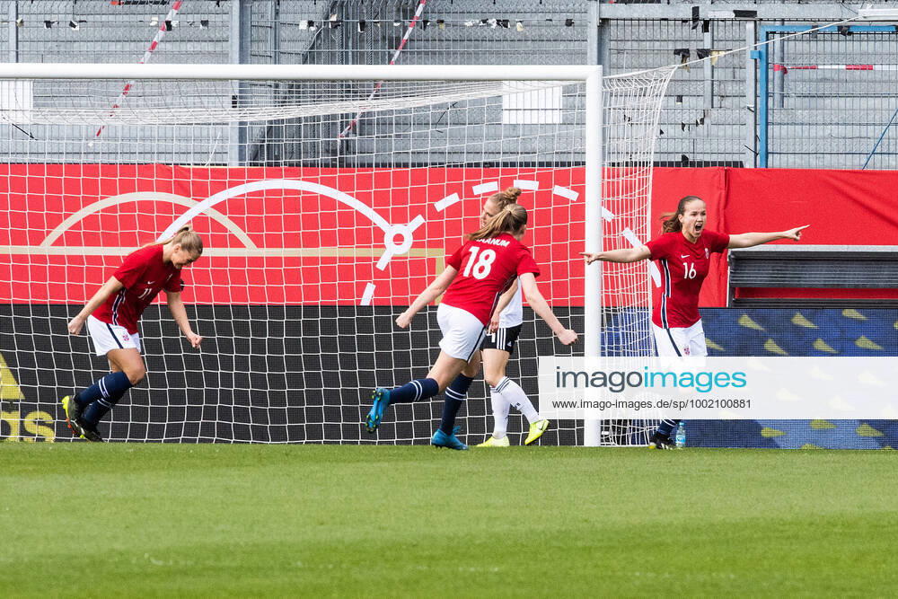 Guro Reiten of Norway celebrates after scoring 0 1 during the international friendly football match between Germany and Norway on April 13, 2021 in Wiesbaden Photo Ludvig Thunman BILDBYRAN kod LT LT0148 fotboll football soccer fotball norge norway germany deutschland tyskland dam bbeng jubel,