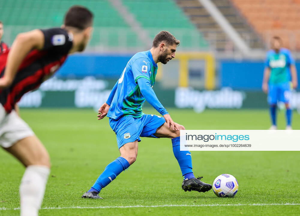Domenico Berardi of US Sassuolo in action during the Serie A 2020 21 football match between AC Milan vs US Sassuolo at Giuseppe Meazza Stadium, Milan, Italy on April 21, 2021 - Milan Stadio San Siro Milan Italy