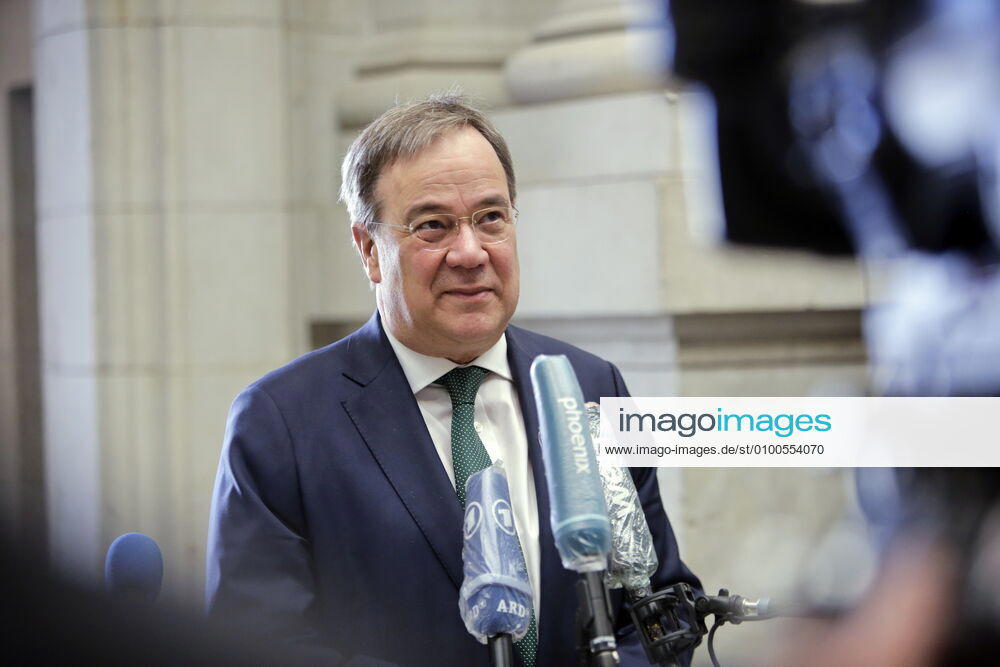 Berlin, Germany 989 Bundesrat session Photo Armin Laschet, CDU, State Premier of North Rhine-Westphalia, during a press statement in front of media representatives before the start of the Bundesrat session