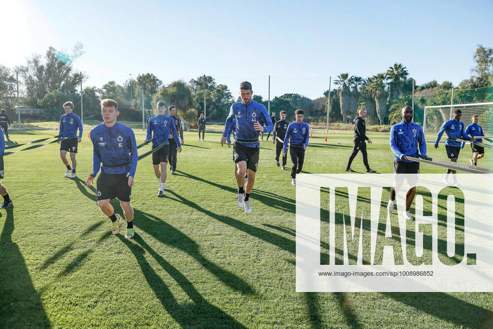 Club s players pictured during a training session at the winter training camp of Belgian soccer team Club Brugge KV in Marbella, Spain, Friday 07 January 2022. BRUNOxFAHY x3167892x