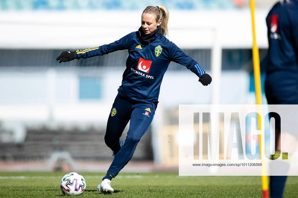 Amanda Ilestedt of Sweden during a training session on April 10, 2022 in Göteborg,
