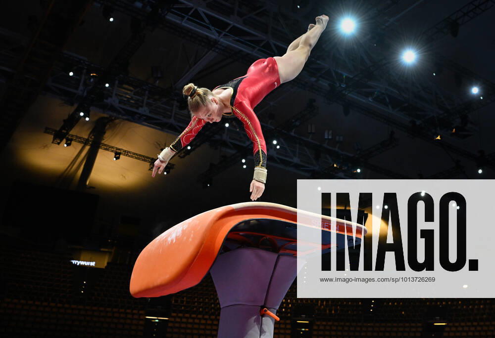 Belgian Lisa Vaelen pictured during a training session ahead of the European Championships Gymanstics in Munich, Germany, Tuesday 09 August 2022. The EC are taking place from 11 to 21 August. ERICxLALMAND x38596450x