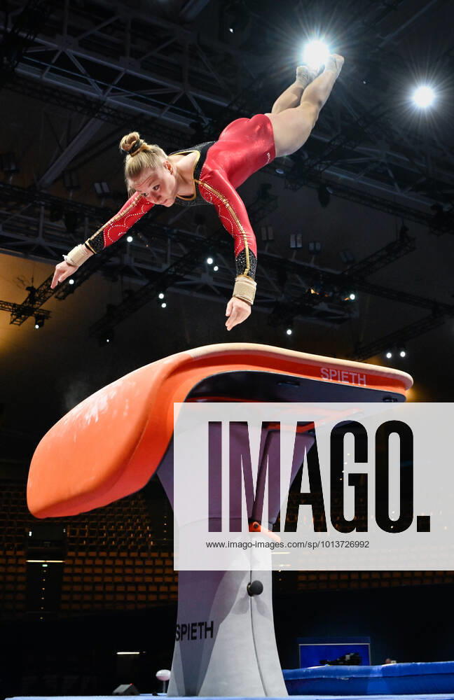 Belgian Lisa Vaelen pictured during a training session ahead of the European Championships Gymanstics in Munich, Germany, Tuesday 09 August 2022. The EC are taking place from 11 to 21 August. ERICxLALMAND x38597330x