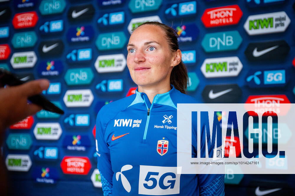 Marit Bratberg Lund of the Norwegian womens national football team during a press event on August 30, 2022 in Oslo Photo Vegard Grott BILDBYRAN code VG VG0343 bbeng fotboll football soccer fotbol vm kval kval fifa womens world cup qualifier qualifier press event pressetreff norge norway pond,