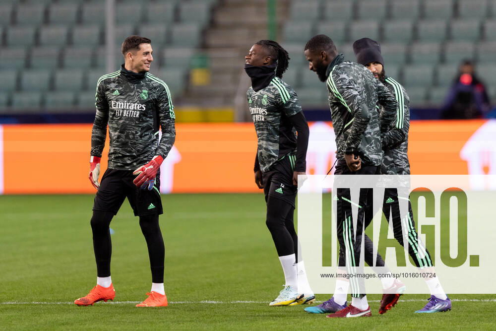 Real Madrid Training Session And press conference, PK, Pressekonferenz Lucas Canizares (Real),Camavinga (Real),Karim Benzema (Real) during the training session and press conference of Real Madrid in Warsaw, Poland, on October 10, 2022. Warsaw Poland