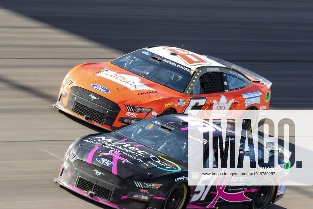 LAS VEGAS, NV - OCTOBER 16: Brad Keselowski ( 6 RFK Racing King s Hawaiian Ford) and Cody Ware ( 51 Rick Ware Racing Nurtec ODT UBCF Ford) battle for position during the NASCAR, Motorsport, USA Cup Series Playoff South Point 400, on October 16, 2022, at Las Vegas Motor Speedway in Las Vegas, NV.(Photo by Christopher Trim Icon Sportswire) AUTO: OCT 16 NASCAR Cup Series Playoff South Point 400 Icon221016044400