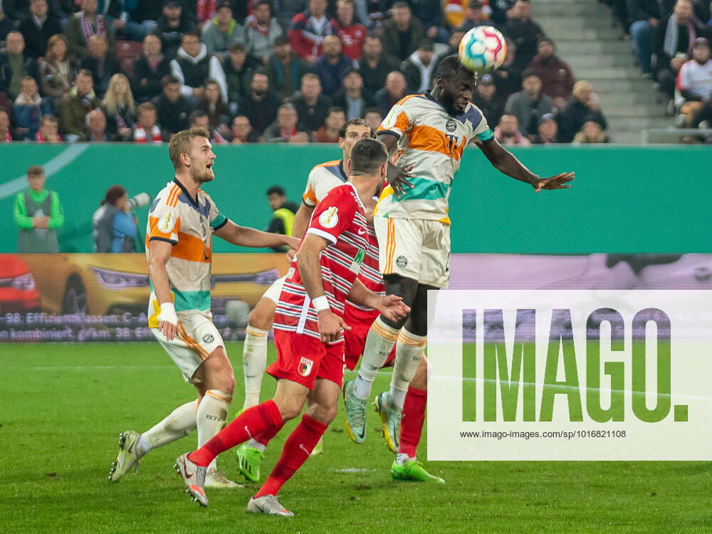 Dayot Upamecano FC Bayern Muenchen, 02 , GER, FC Augsburg FCA vs FC Bayern Muenchen FCB , Football, DFB Pokal, 2 round, Spielzeit 2022 2023, 19 10 2022, DFB DFL regulations prohibit any use of photographs as image sequences and or quasi video , GER, FC Augsburg FCA vs FC Bayern Muenchen FCB , Football, DFB Pokal, 2 round, Spielzeit 2022 2023, 19 10 2022 Augsburg