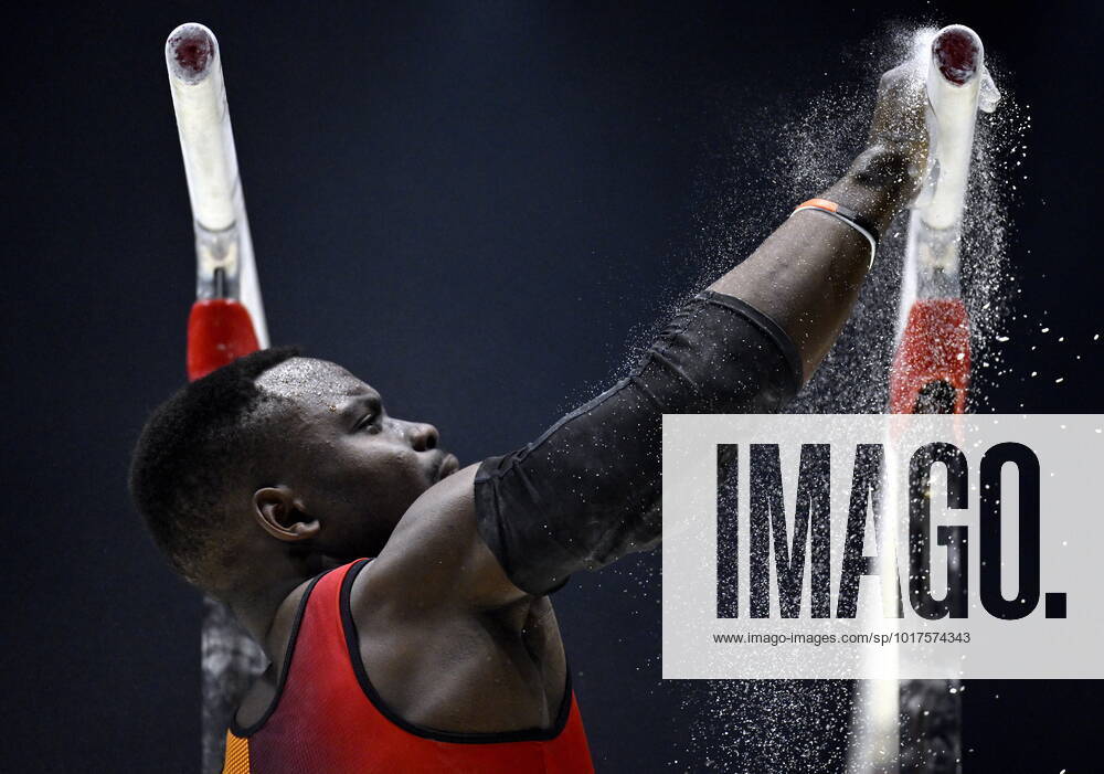 Belgian gymnast Noah Kuavita pictured during the mens podium training session on the first day of the World Artistic Gymnastics Championships in Liverpool, Saturday 29 October 2022. The Worlds take place from October 29 until November 6, 2022 in Liverpool, United Kingdom. ERICxLALMAND x47937895x