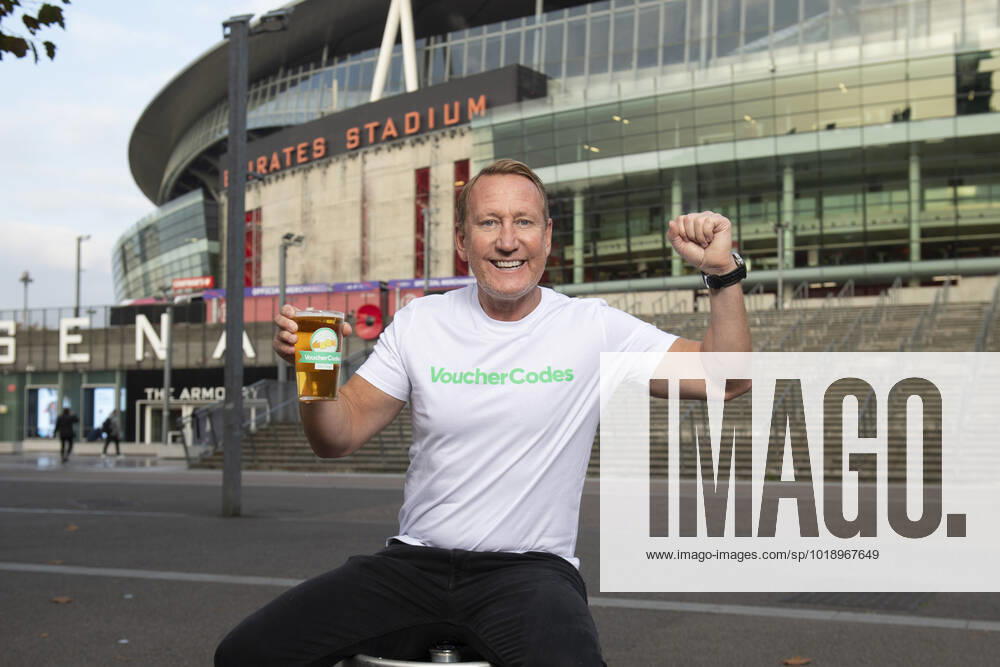 London, United Kingdom. Former England midfielder, Ray Parlour, launches the VoucherCodes On Tap service, delivering beer to fans at their place of work, so they can sip on a beer as they enjoy Englands opening fixture against Iran.