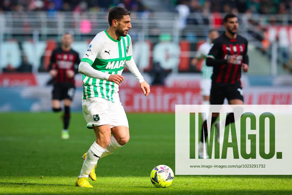 Domenico Berardi of US Sassuolo in action during Serie A 2022 23 football match between AC Milan and US Sassuolo at San Siro Stadium, Milan, Italy on January 29, 2023 - Milan Stadio San Siro Milan Italy
