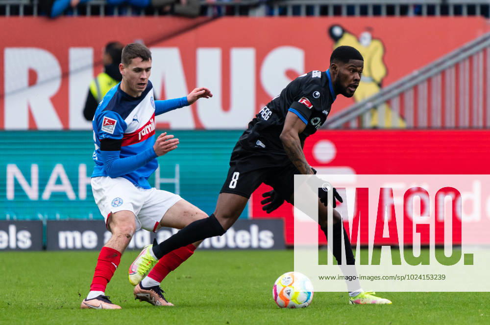 Moritz Broni Kwarteng 1 FC Magdeburg 8 vs Philipp Sander Holstein Kiel 16 Holstein Kiel vs 1 FC Magdeburg, Football, 2 Bundesliga, Matchday 20, Season 2022 23, 11 02 2023 DFL REGULATES PROHIBIT ANY USE OF PHOTOGRAPHS AS IMAGE SEQUENCES AND OR QUASI VIDEO Press Photo Marcel von Fehrn Holstein Kiel vs 1 FC Magdeburg, Football, 2 Bundesliga, Matchday 20, Season 2022 23, 11 02 2023 Kiel