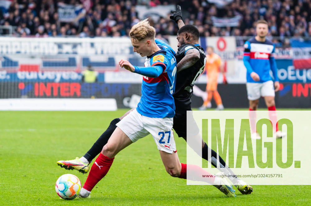 Moritz Broni Kwarteng 1 FC Magdeburg 8 fouls Finn Porath Holstein Kiel 27 Holstein Kiel vs 1 FC Magdeburg, Football, 2 Bundesliga, Matchday 20, Season 2022 23, 11 02 2023 DFL REGULATES PROHIBIT ANY USE OF PHOTOGRAPHS AS IMAGE SEQUENCES AND OR QUASI VIDEO Press Photo Marcel von Fehrn Holstein Kiel vs 1 FC Magdeburg, Football, 2 Bundesliga, Matchday 20, Season 2022 23, 11 02 2023 Kiel