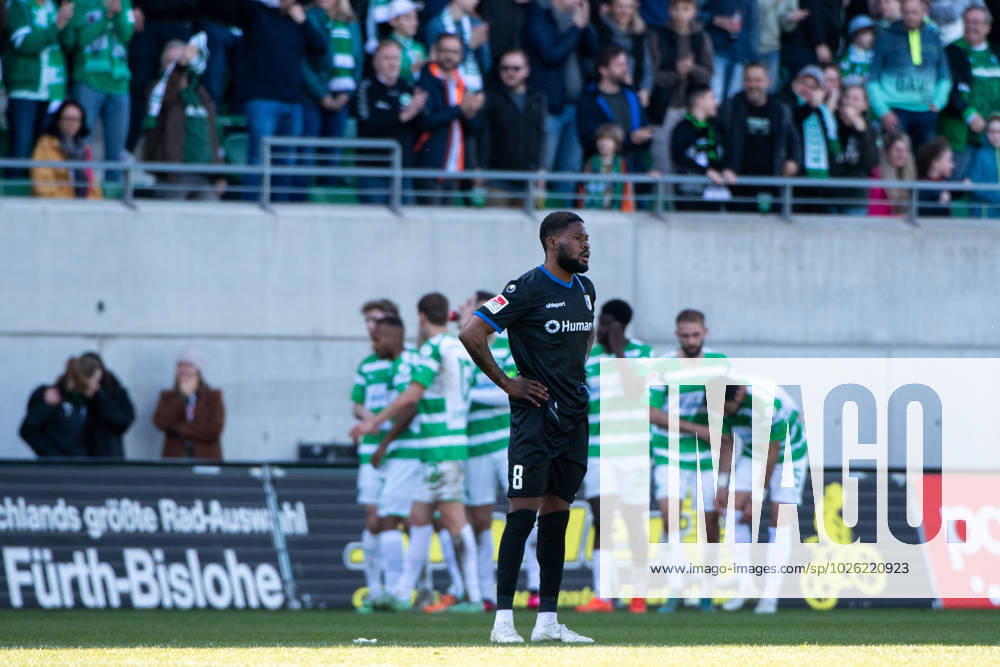 Moritz Broni Kwarteng 1 FC Magdeburg, 8 aergert himself, behind goal celebration of Fuerth, GER, SpVgg Greuther Fuerth vs 1 FC Magdeburg, Football, 2 Bundesliga, 25 Spieltag, Spielzeit 2022 2023, 18 03 2023 DFB DFL regulations prohibit any use of photographs as image sequences and or quasi video GER, SpVgg Greuther Fuerth vs 1 FC Magdeburg, Football, 2 Bundesliga, 25 Spieltag, Spielzeit 2022 2023, 18 03 2023 Fuerth