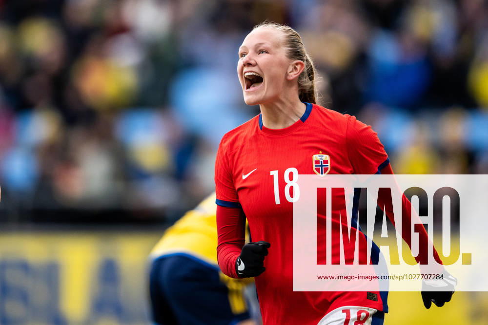 Frida Maanum of Norway celebrates after scoring 1 1 during the international friendly football match between Sweden and Norway on April 11, 2023 in Göteborg Photo Jörgen Jarnberger BILDBYRAN COP 112 JJ0272 football football soccer football training international friendly Sweden a sweden norway norway dam bbeng jubel,