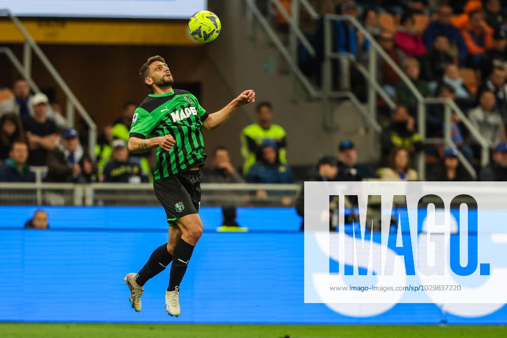 Domenico Berardi of US Sassuolo in action during Serie A 2022 23 football match between FC Internazionale and US Sassuolo at Giuseppe Meazza Stadium, Milan, Italy on May 13, 2023 - Milan Stadio Giuseppe Meazza Milan Italy