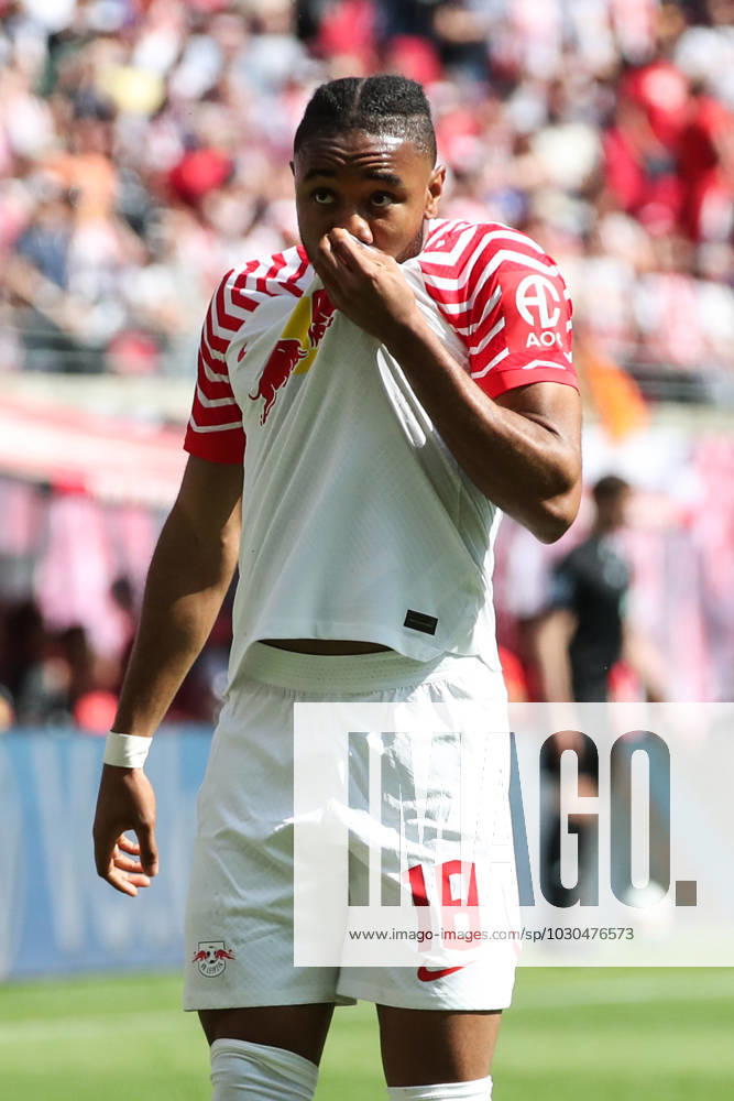 Goal celebration scorer Christopher Nkunku RB Leipzig,18 scores 2 0 1 Football Bundesliga season 2022 2023 point game RB Leipzig vs FC Schalke 04 at Red Bull Arena in Leipzig action,football,Germany,man,men