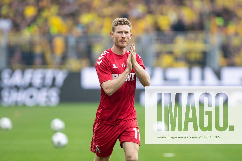 1 Bundesliga, 1 Spieltag Borussia Dortmund 1 FC Koeln, Dortmund, Signal Iduna Park, 19 08 2023 Florian Kainz 1 FC Koeln, 11 beim Aufwaermen 1 Bundesliga, 1 Spieltag Borussia Dortmund 1 FC Koeln, Dortmund, Signal Iduna Park, 19 08 2023 DFL Regulations prohibit any of use of photographs as image sequences and quasi video