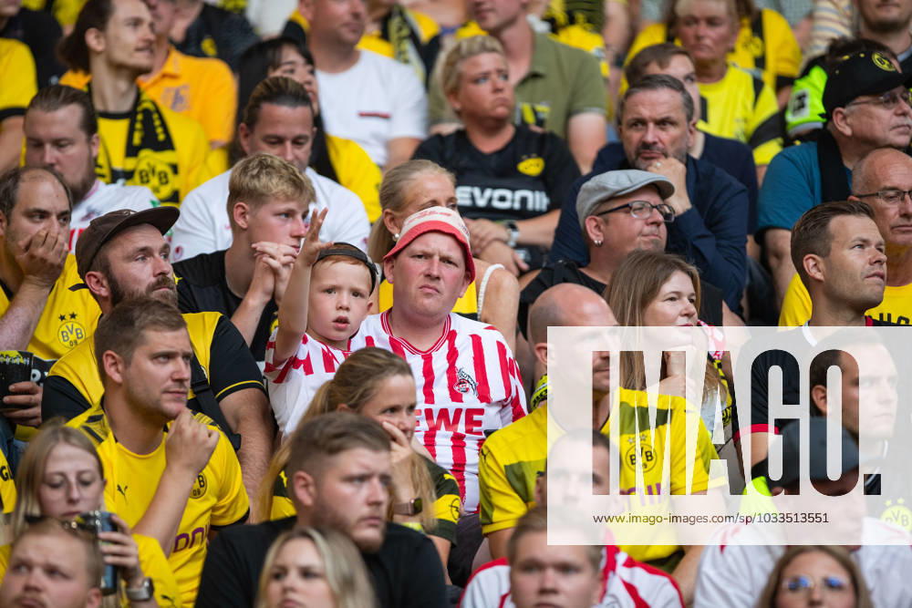 1 Bundesliga, 1 Spieltag Borussia Dortmund 1 FC Koeln, Dortmund, Signal Iduna Park, 19 08 2023 Fans of 1 FC Koeln 1 Bundesliga, 1 Spieltag Borussia Dortmund 1 FC Koeln, Dortmund, Signal Iduna Park, 19 08 2023 DFL Regulations prohibit any of use of photographs as image sequences and quasi video