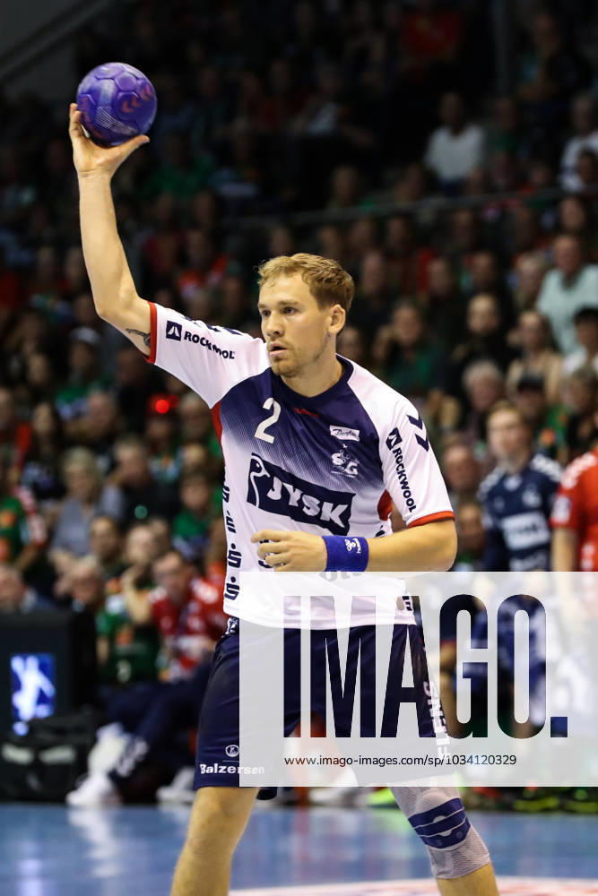 Simon Pytlick SG Flensburg Handewitt,2 Handball Bundesliga season 2023 2024 SC Magdeburg vs SG Flensburg Handewitt in the GETEC Arena in Magdeburg single image,action,handball,Germany