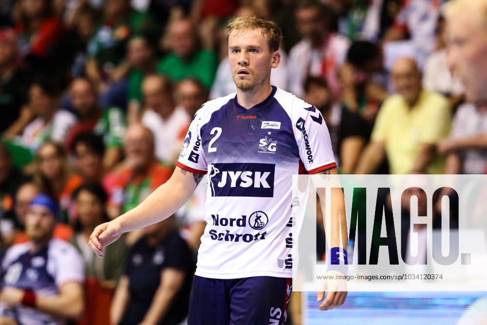 Simon Pytlick SG Flensburg Handewitt,2 Handball Bundesliga season 2023 2024 SC Magdeburg vs SG Flensburg Handewitt in the GETEC Arena in Magdeburg single image,action,handball,Germany