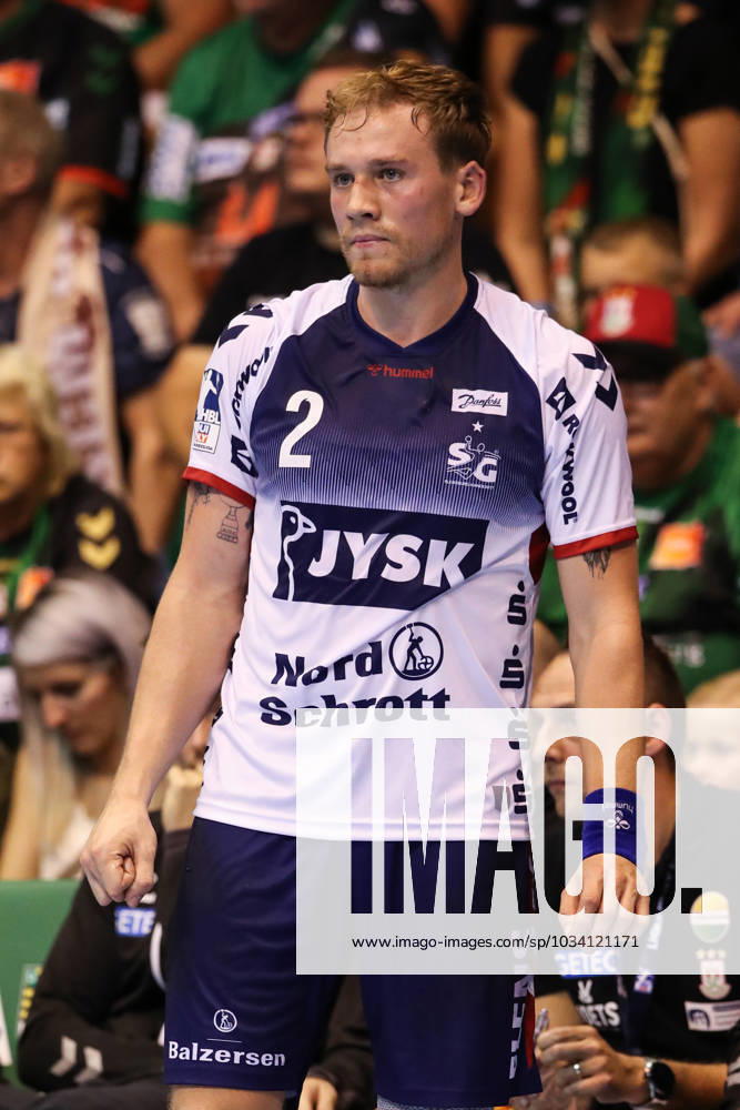 Simon Pytlick SG Flensburg Handewitt,2 Handball Bundesliga season 2023 2024 SC Magdeburg vs SG Flensburg Handewitt in the GETEC Arena in Magdeburg single image,action,handball,Germany