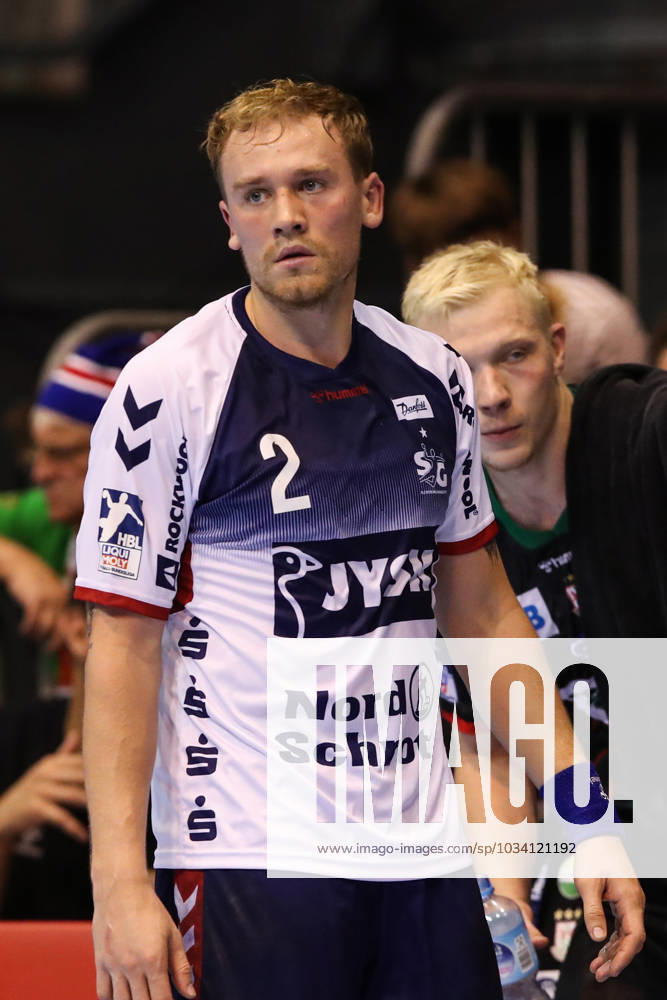 Simon Pytlick SG Flensburg Handewitt,2 Handball Bundesliga Season 2023 2024 SC Magdeburg vs SG Flensburg Handewitt at GETEC Arena in Magdeburg Action, Handball,Germany