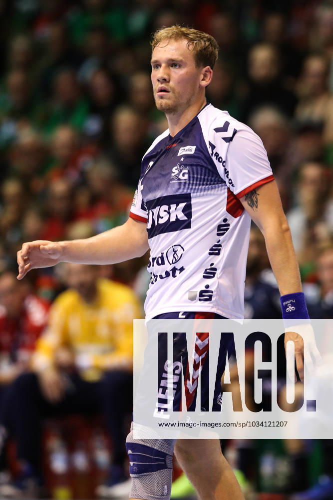Simon Pytlick SG Flensburg Handewitt,2 Handball Bundesliga season 2023 2024 SC Magdeburg vs SG Flensburg Handewitt in the GETEC Arena in Magdeburg single image,action,handball,Germany