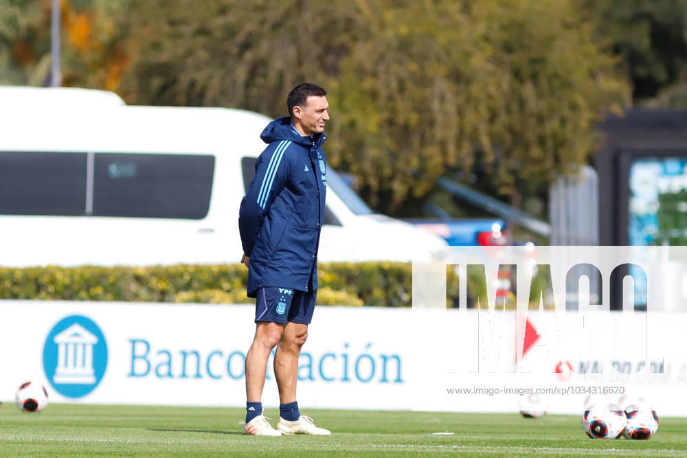 Argentina Training Session Argentina s coach Lionel Scaloni during a training session at Lionel Andres Messi Training Camp on September 10, 2023 in Ezeiza, Argentina. Buenos Aires Argentina