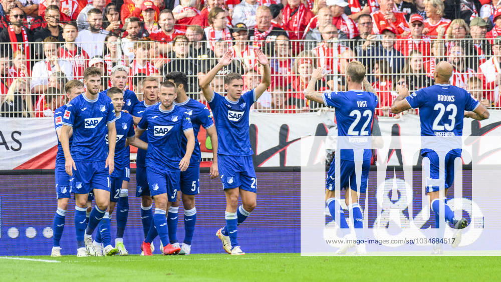Andrej Kramaric TSG Hoffenheim 27 , scores 0 1, 11, penalty, penalty kick, goal, goal, goal, in, jubilation, goal celebration, joy, enthusiasm, GER, 1 FC Union Berlin vs TSG 1899 Hoffenheim, 1 Bundesliga, 5 Spieltag, Saison Spielzeit 2023 2024, 23 09 2023, DFL REGULATES PROHIBIT ANY USE OF PHOTOGRAPHS AS IMAGE SEQUENCES AND OR QUASI VIDEO, GER, Berlin, 1 FC Union Berlin vs TSG 1899 Hoffenheim, 5 match day, 1 Bundesliga, season 2023 2024, 23 09 2023, Berlin