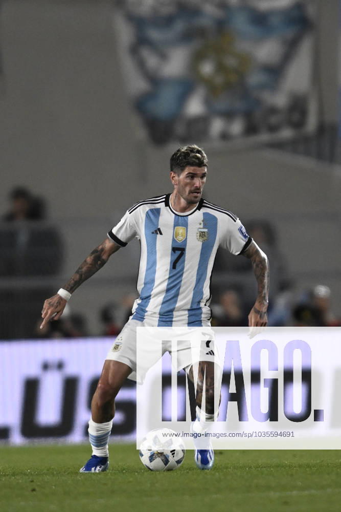 Rodrigo De Paulof Argentina during the FIFA World Cup, WM, Weltmeisterschaft, Fussball 2026 Qualifier match between Argentina and Paraguay at Estadio Mas Monumental Antonio Vespucio Liberti on October 12, 2023 in Buenos Aires, Arg Argentina v Paraguay : FIFA World Cup 2026 Qualifier match