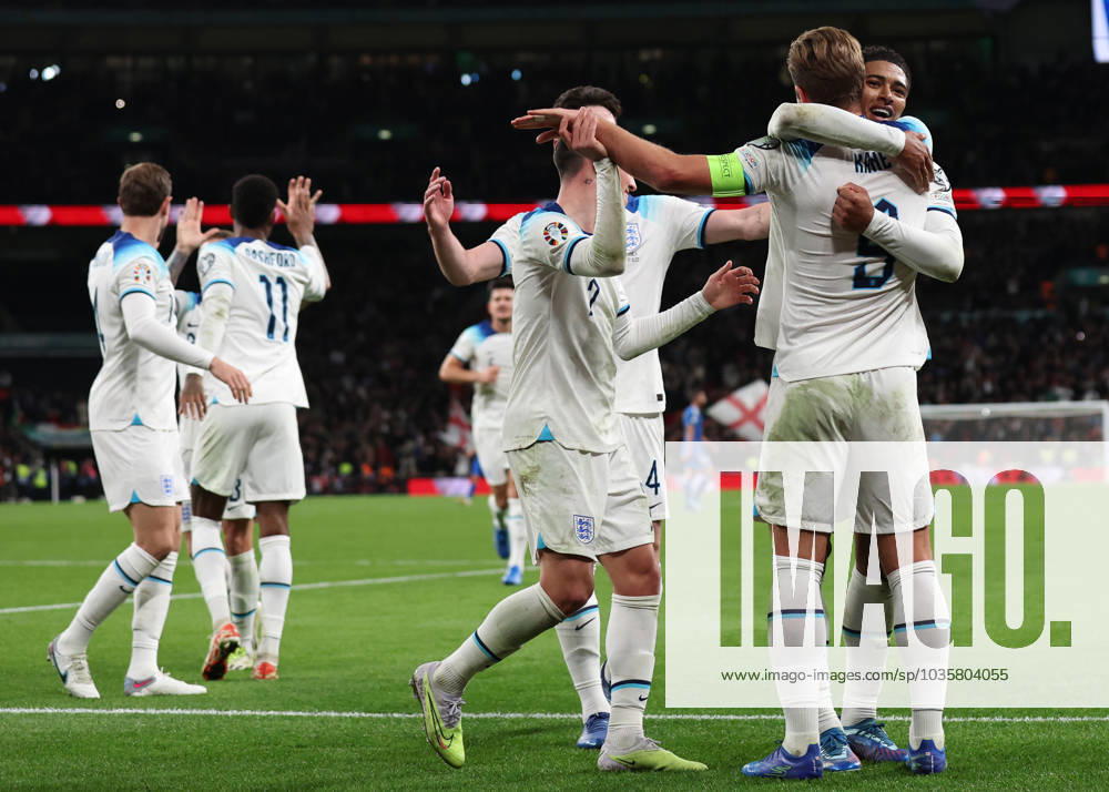 London, England, 17th October 2023. Harry Kane of England celebrates after scoring to make it 3-1 during the UEFA European Championship, EM, Europameisterschaft Qualifying match at Wembley Stadium, London. Picture credit should read: David Klein Sportimage . SPI-2649-0110
