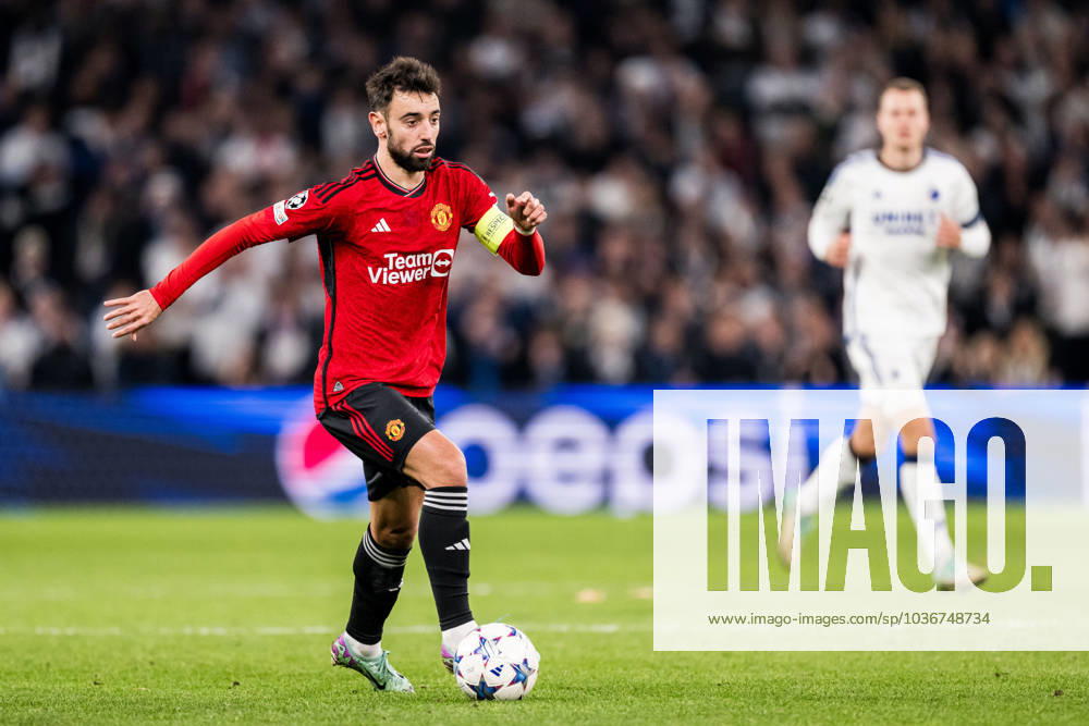 Bruno Fernandes of Manchester United during the UEFA Champions League football match between FC Copenhagen and Manchester United on November 8, 2023 in Copenhagen Photo Petter Arvidson BILDBYRAN kod PA PA0685 fotboll football soccer fotball champions league fc copenhagen manchester united bbeng