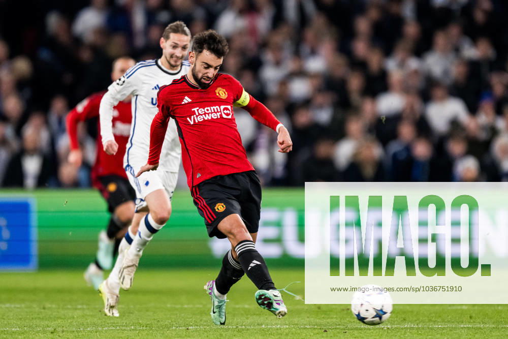 Bruno Fernandes of Manchester United during the UEFA Champions League football match between FC Copenhagen and Manchester United on November 8, 2023 in Copenhagen Photo Petter Arvidson BILDBYRAN kod PA PA0685 fotboll football soccer fotball champions league fc copenhagen manchester united bbeng