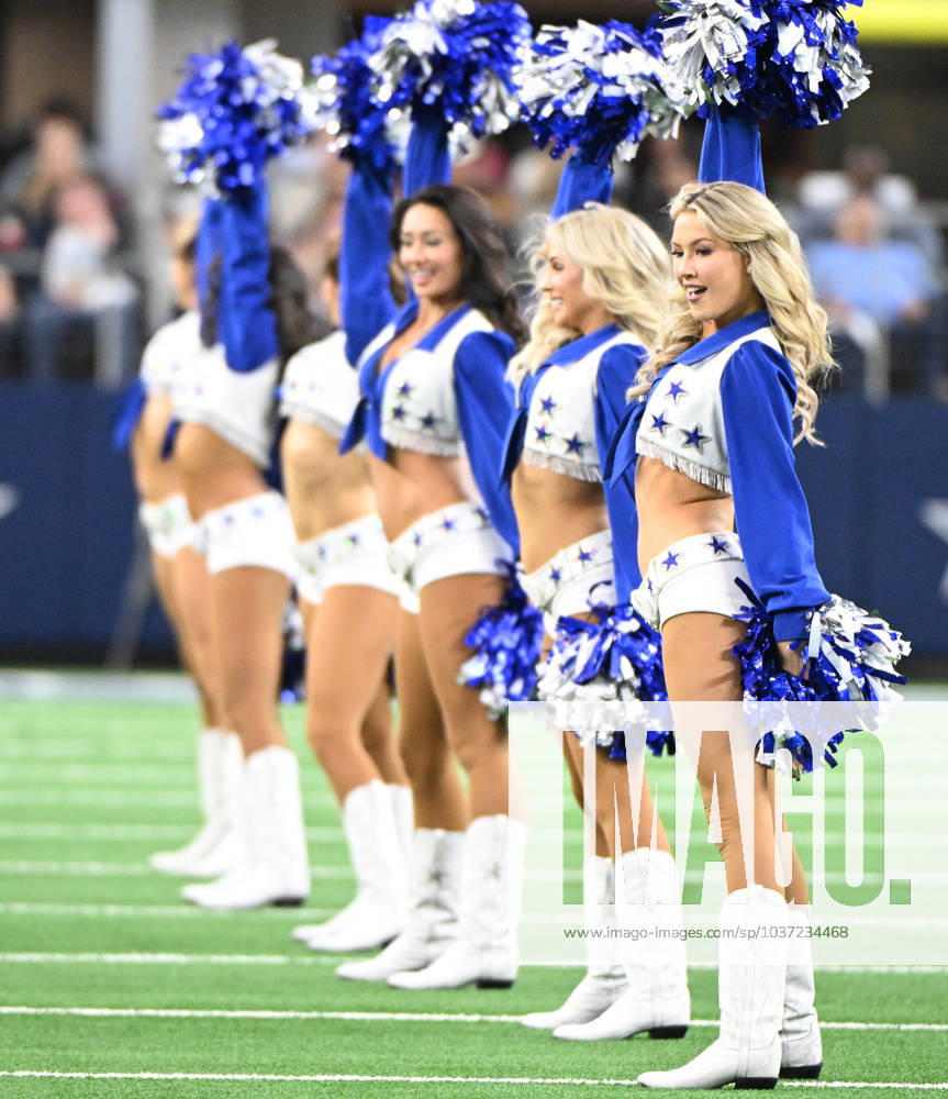 Dallas Cowboys Cheerleaders perform at the Cowboys and Washington Commanders game at AT&T Stadium in Arlington, Texas on Thursday, November 23, 2023. The Cowboys defeated the Commanders 45-10. ARL2023112333 IANxHALPERIN