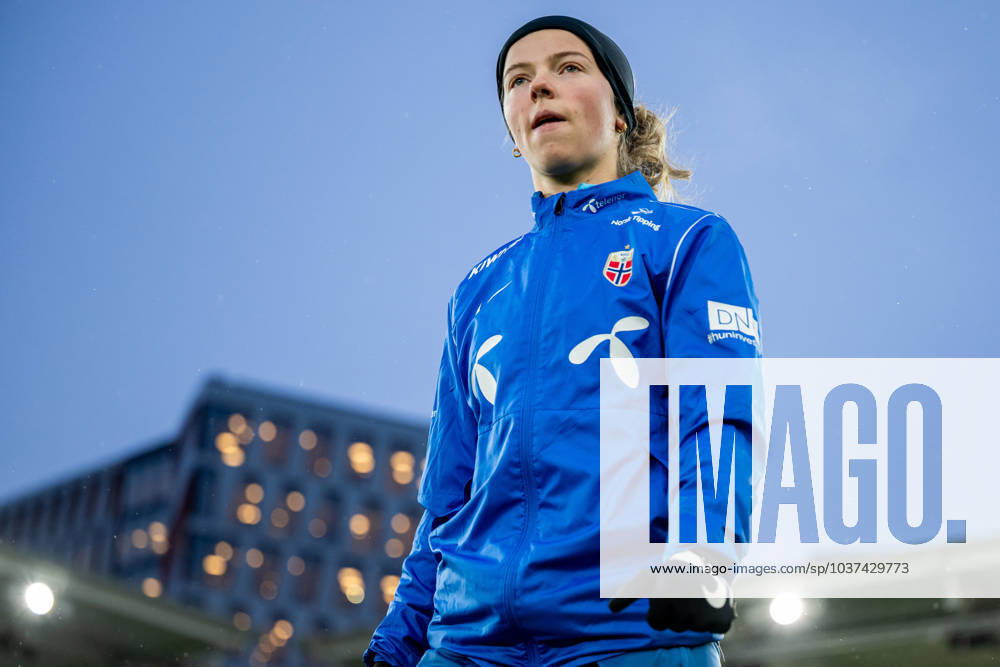 Justine Kielland of the Norwegian women s national football team during a training session on November 28, 2023 in Oslo Photo Vegard Grott BILDBYRAN kod VG VG0562 bbeng fotboll football soccer fotball norge norway women dam nations league träning practice training trening