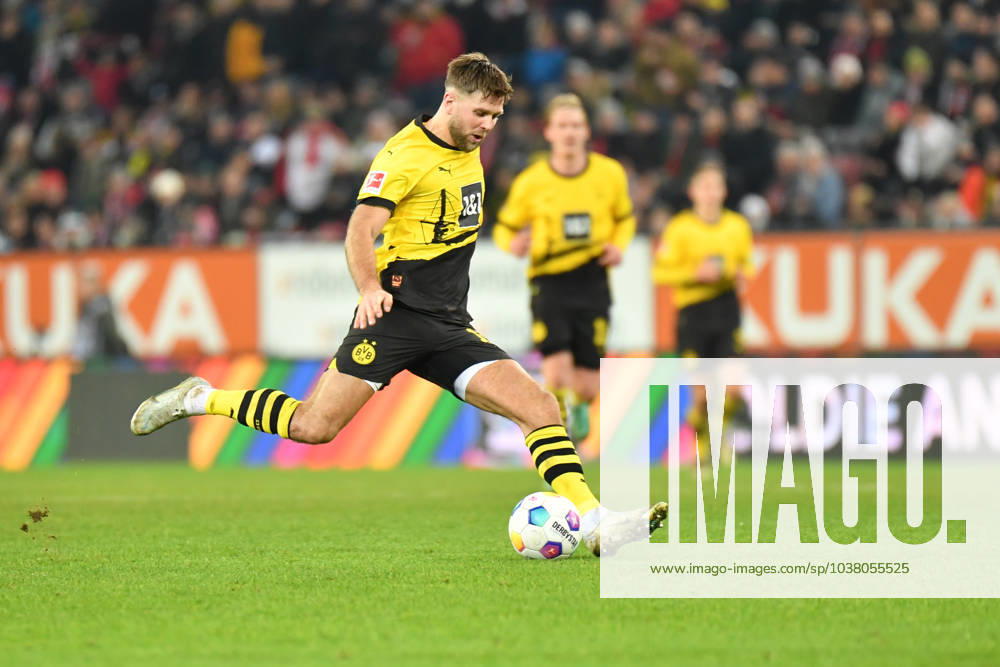 In action at the Bundesliga match FC Augsburg Borussia Dortmund on 16 12 2023 Augsburg WWK Arena Bayern Germany