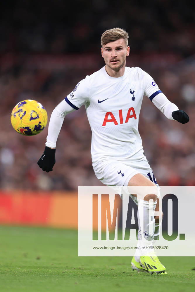 Manchester United gegen Tottenham Hotspur 14. Januar 2024 Premier League Manchester United gegen Tottenham Hotspur Timo Werner von Tottenham Hotspur Foto Simon Stacpoole Abseits Manchester UK
