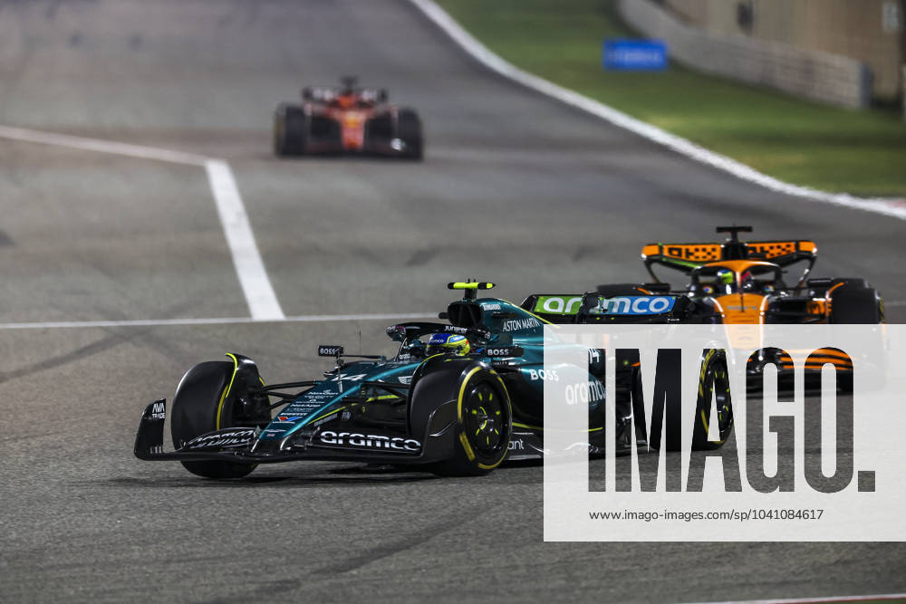 14 ALONSO Fernando spa , Aston Martin F1 Team AMR24 and 81 PIASTRI Oscar aus , McLaren F1 Team MCL38, action during the Formula 1 Aramco pre season testing 2024 of the 2024 FIA Formula One World Championship from February 21 to 23, 2024 on the Bahrain International Circuit, in Sakhir, Bahrain Photo Florent Gooden DPPI F1 Pre season Testing in Bahrain at Bahrain International Circuit on February 22, 2024 in Sakhir, Bahrain Photo by HOCH ZWEI Sakhir Sakhir Bahrain Bahrain