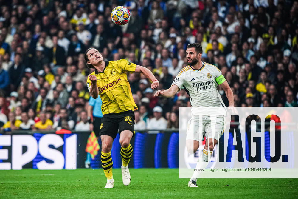 Marcel Sabitzer Borussia Dortmund, 20 , Nacho Fernandez Real Madrid, 06 ENG, Borussia Dortmund vs Real Madrid, Football, Champions League, Final, 2023 2024 season, 01 06 2024 ENG, Borussia Dortmund vs Real Madrid, Football, Champions League, Final, 2023 2024 season, 01 06 2024 London