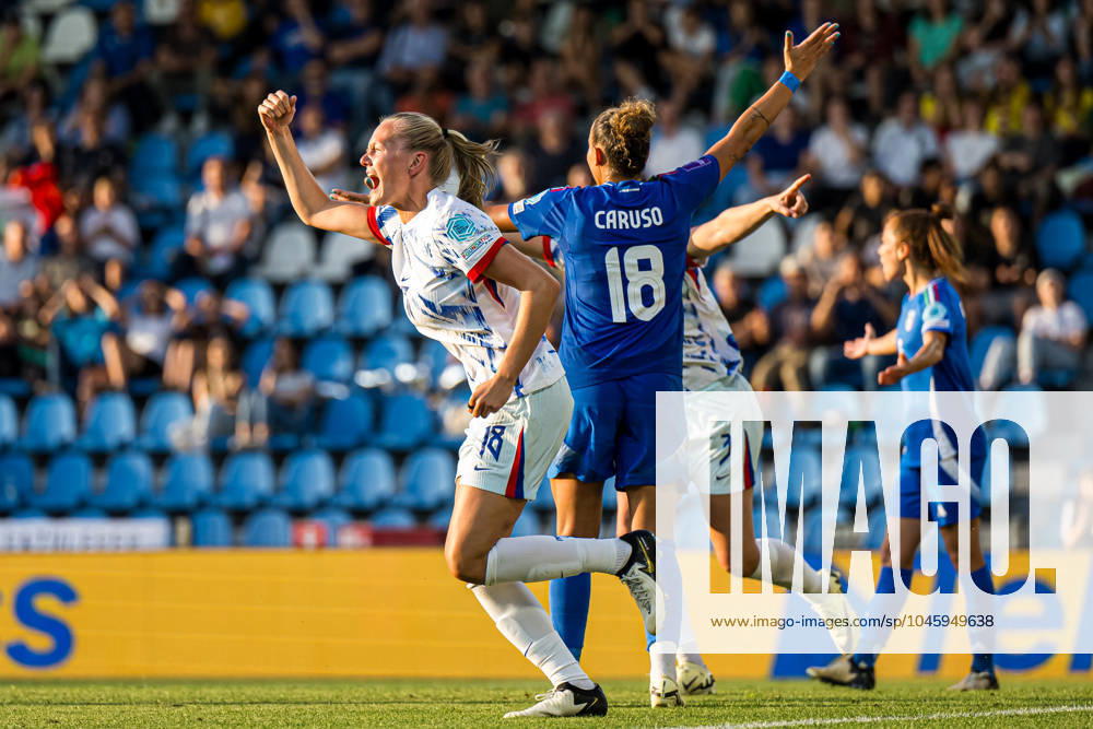 Frida Maanum of Norway celebrates after scoring the 1 1 goal during the UEFA Women s Euro Qualifier football match between Italy and Norway on June 4, 2024 in Ferrara Photo Marius Simensen BILDBYRAN COP 238 bbeng dam em kvalisering em kvalifisering kvinner em kvalik football fotball italy jubel landskamp norge norway soccer uefa euro qualifier