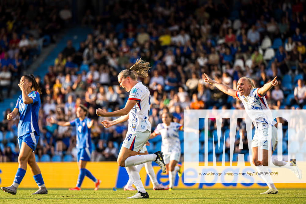 Frida Maanum of Norway celebrates after scoring the 1 1 goal during the UEFA Women s Euro Qualifier football match between Italy and Norway on June 4, 2024 in Ferrara Photo Marius Simensen BILDBYRAN COP 238 bbeng dam em kvalisering em kvalifisering kvinner em kvalik football fotball italy jubel landskamp norge norway soccer uefa euro qualifier