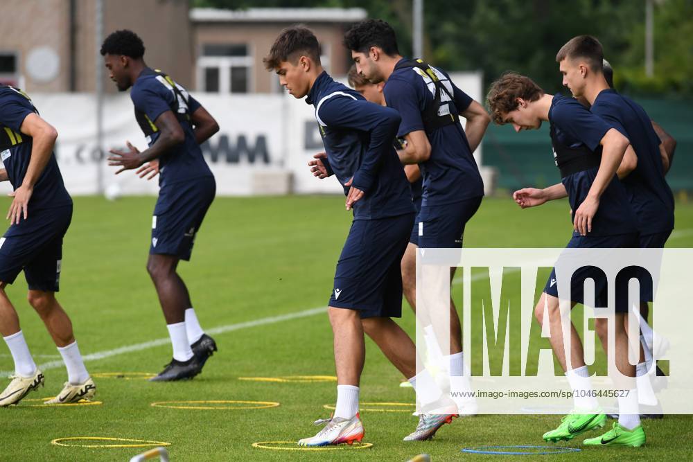 STVV s players pictured in action during a training session of Belgian soccer team Sint-Truidense VV, Monday 17 June 2024 in Sint-Truiden, in preparation of the upcoming 2024-2025 first division season. JILLxDELSAUX x94737666x