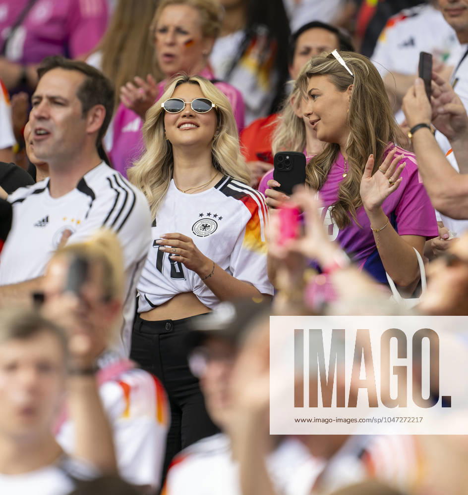 Football UEFA EURO 2024, quarter-finals, Spain Germany, in the Stuttgart Arena Influencer Lea Prinz Germany Girlfriend of Maximilian Mittelstädt in the stands