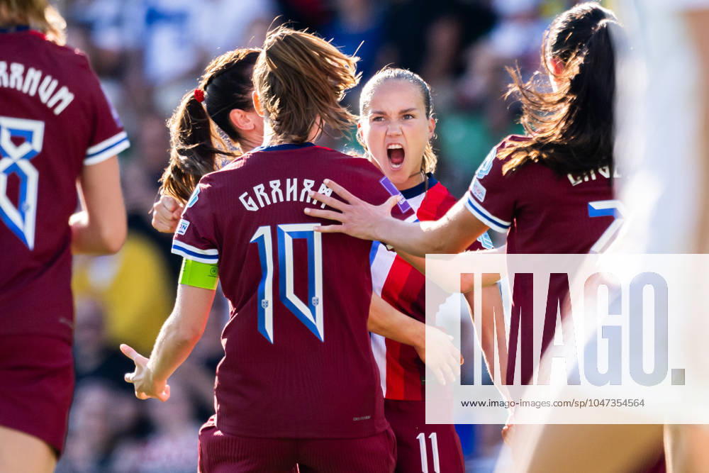 Guro Reiten of Norway celebrates after scoring 0 1 during the UEFA Women s Euro Qualifier football match between Finland and Norway on July 12, 2024 in Abo Photo Vegard Grott BILDBYRAN kod VG VG0628 bbeng fotboll football fotball soccer uefa euro qualifier em kvalifisering kvinner em kvalik em kval landskamp norge norway finland celebrate jubel