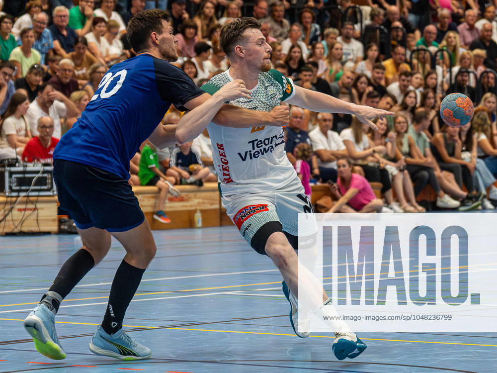 Erik Persson Frisch Auf Goeppingen, 22 in duel, Frisch Auf Goeppingen vs TV Grosswallstadt, Charity match, Handball, Men, 03 08 2024 Frisch Auf Goeppingen vs TV Grosswallstadt, Charity match, Handball, Men, 03 08 2024 Ebersbach an der Fils