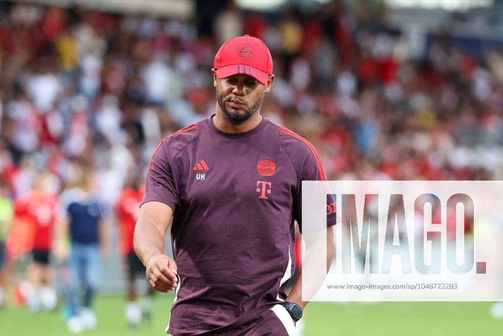 Disappointment for head coach Vincent Kompany FC Bayern Muenchen , FC Bayern Muenchen vs WSG Tirol, Soccer, Test match, 13 08 2024 Unterhaching Bayern Germany
