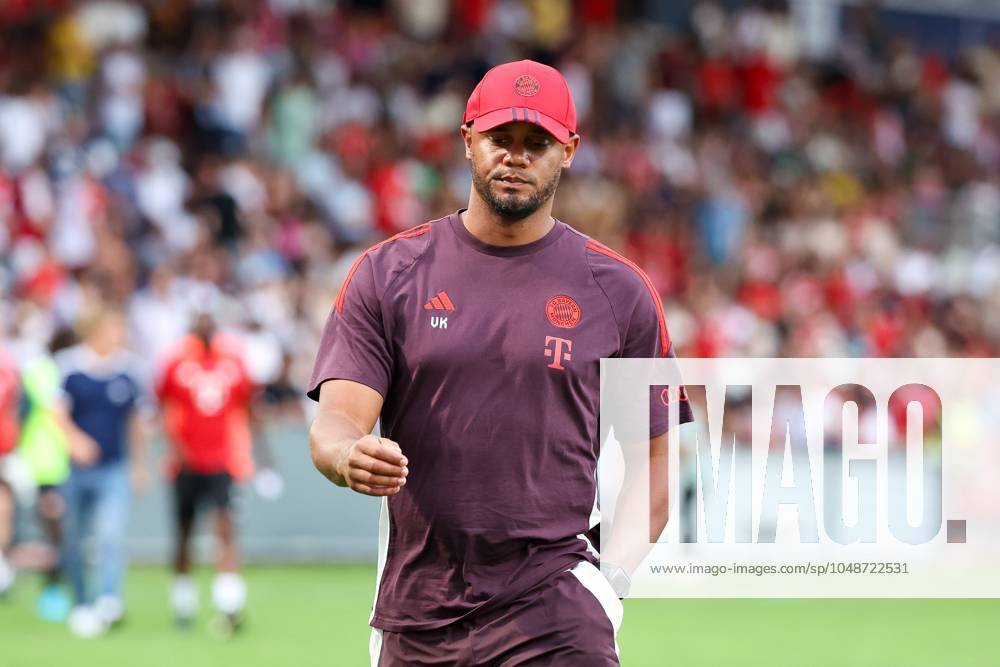 Disappointment for head coach Vincent Kompany FC Bayern Muenchen , FC Bayern Muenchen vs WSG Tirol, Soccer, Test match, 13 08 2024 Unterhaching Bayern Germany